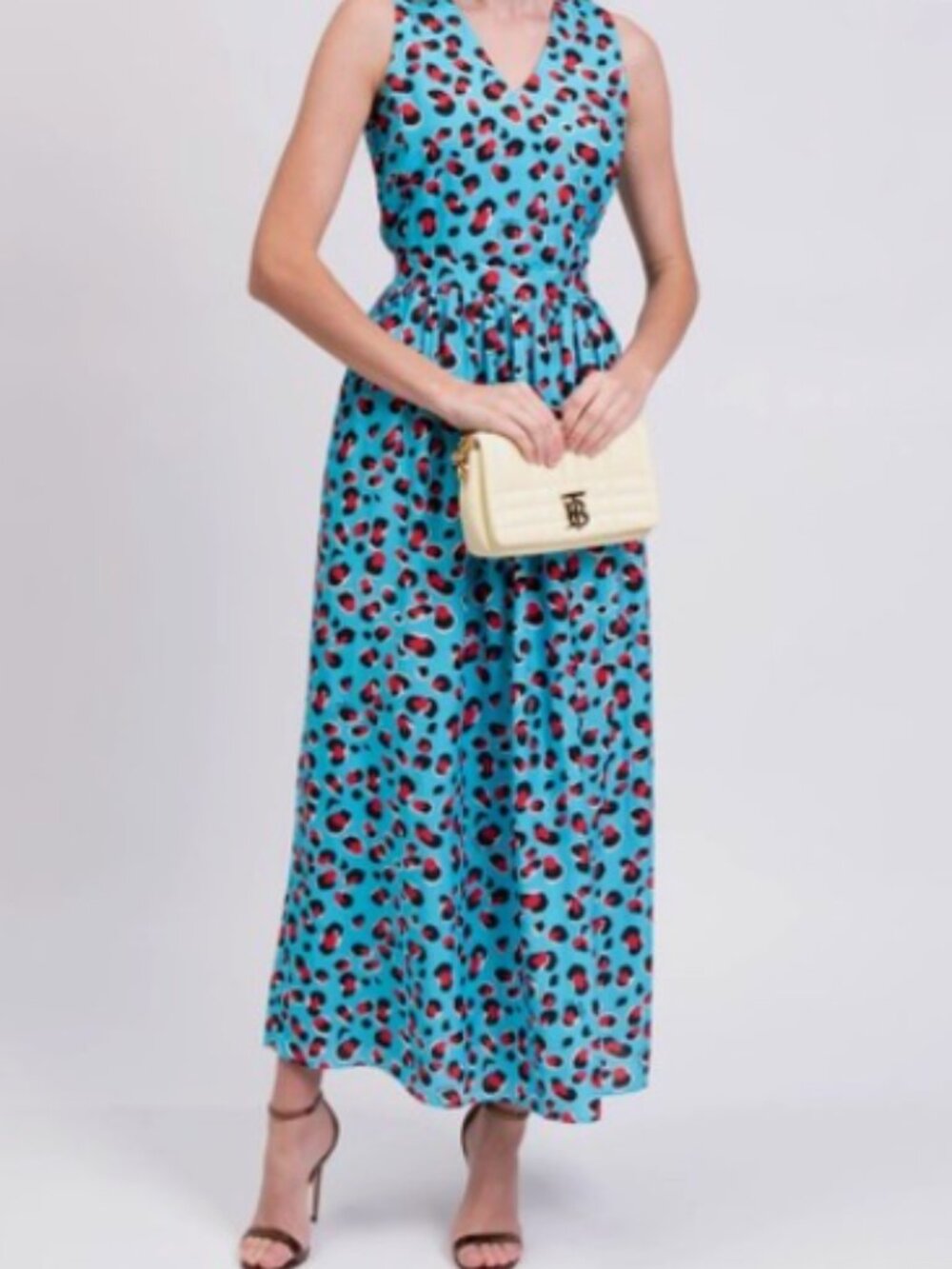 Love Moschino Blue Leopard Print Maxi Dress Size 8